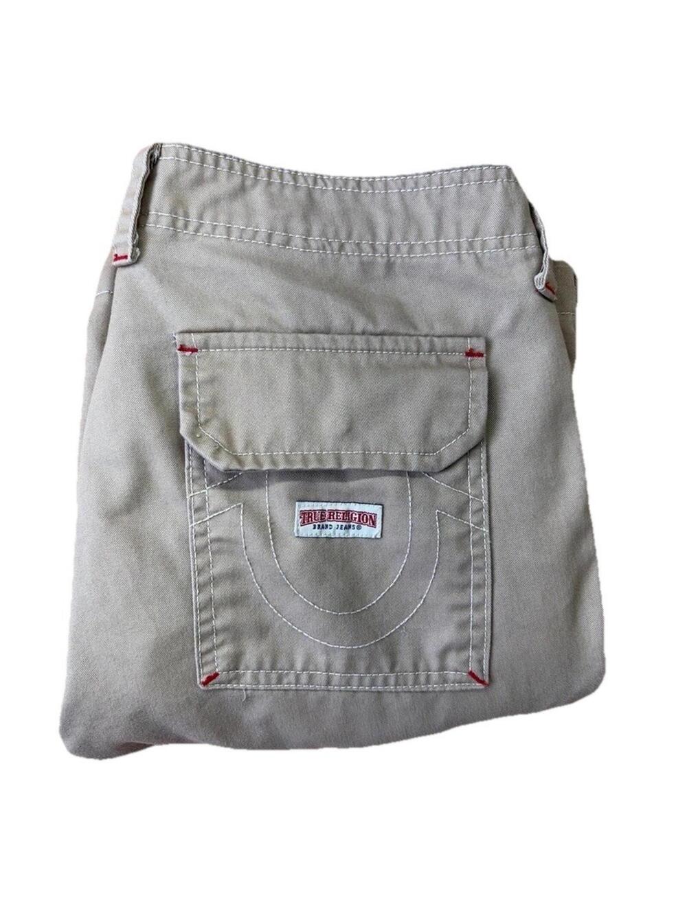 True Religion Men Size 29x31 Cargo Stitched Pants Straight